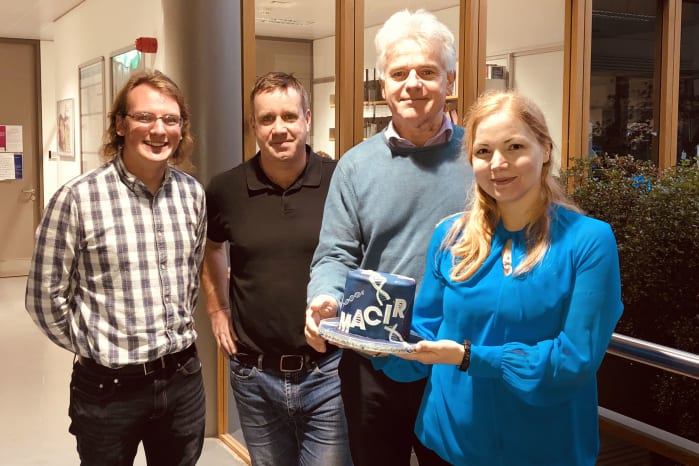 Dr Kevin Sheridan, Dr David OConnell, Prof. Gerry Wilson and Dr Emma Dorris marking the naming of the MACIR gene. Absent is Prof. Denis Shields.